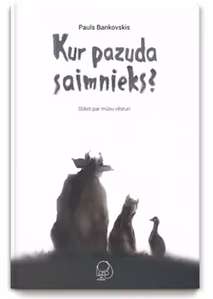 Dark silhouettes of a cow, a cat and a duck sitting still and looking forward